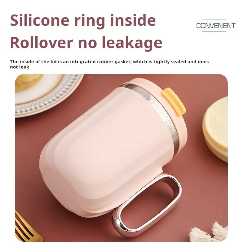 Stainless Steel Mug with Lid Custom Casual Cup Flask Thermos with Handle