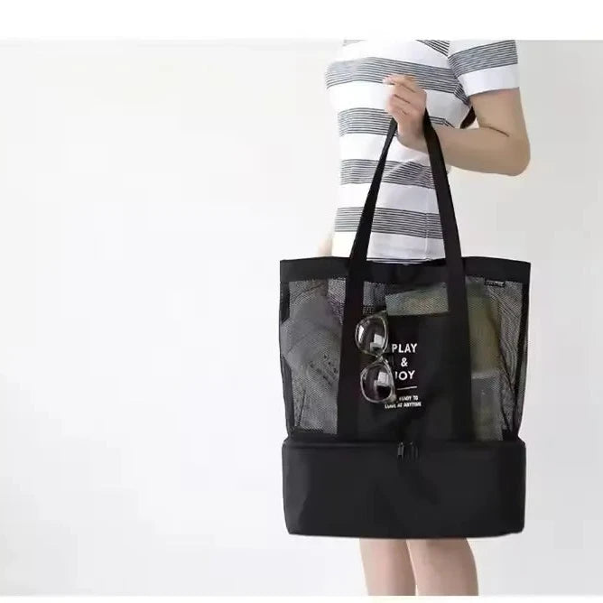 2-In-1 Large Double Layer Insulated Picnic Tote Handbag