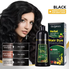 AUGEAS 3-in-1 Herbal Hair Black Color Shampoo – 500ml