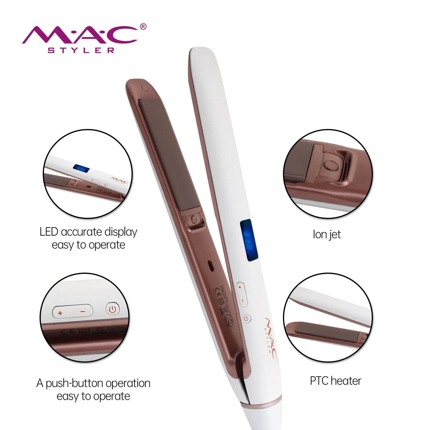 Mac Styler MC-2017 Professional LCD Hair Straightener