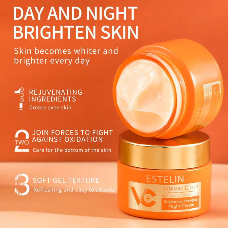ESTELIN Vitamin C Plus Hyaluronic Acid Niacinamide Night Cream - 50g