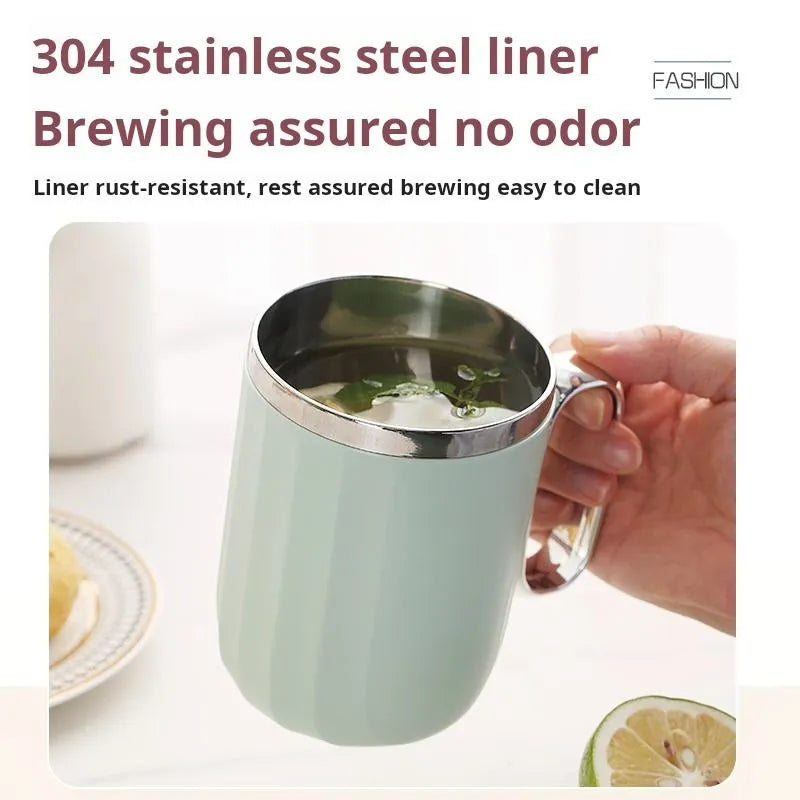 Stainless Steel Mug with Lid Custom Casual Cup Flask Thermos with Handle