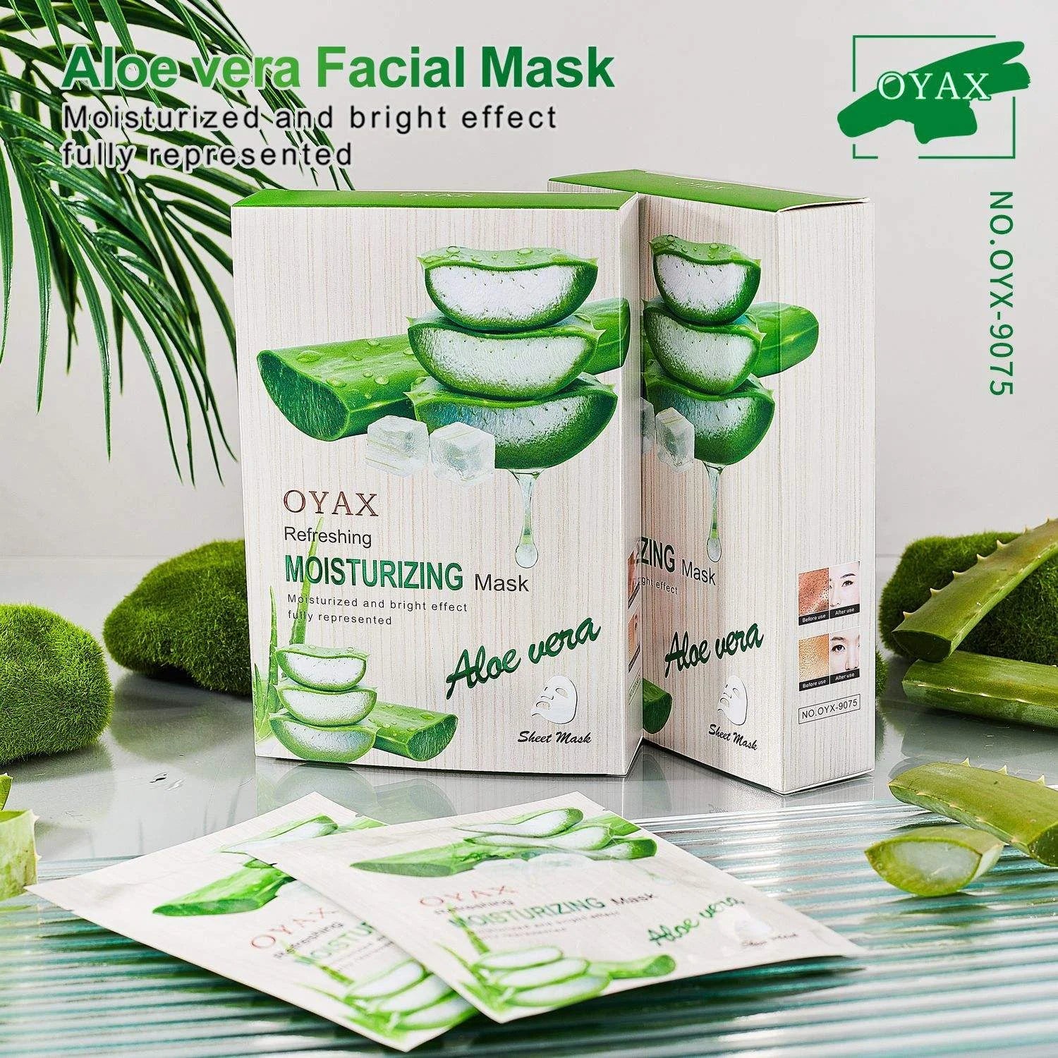 Oyax Refreshing Moisturizing Aloe Vera Sheet Mask - 10 PCS
