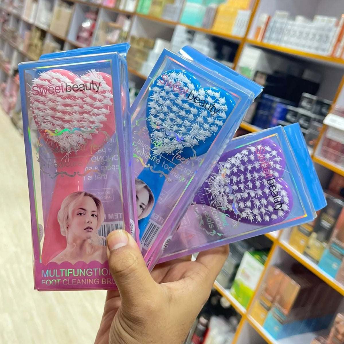 Sweet Beauty Heart Shape Multifunction Foot Cleaning 2 in 1 Brush