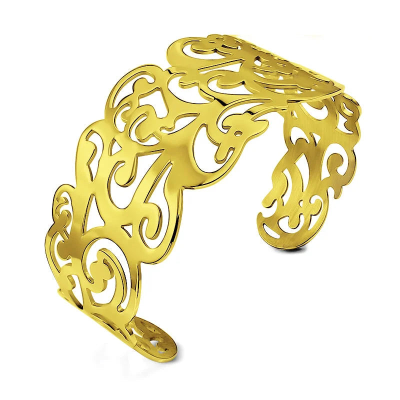 Stainless Steel Ornate Filigree Cuff  - Each