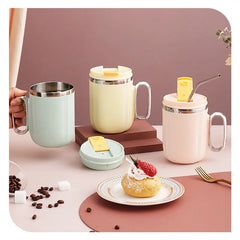 Stainless Steel Mug with Lid Custom Casual Cup Flask Thermos with Handle