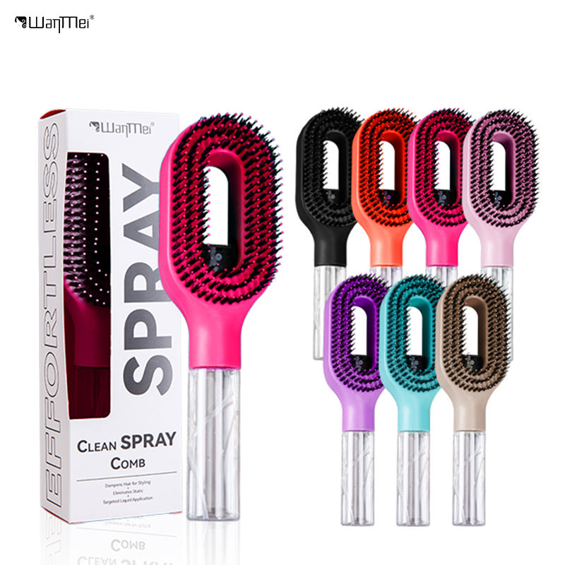 Wanmei  2-in-1 Water Mist Spray Hair Brush - All Hair Types - Each