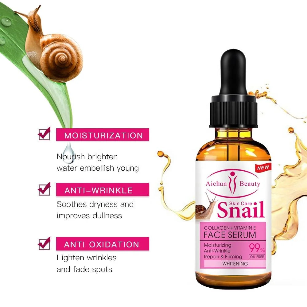 Aichun Beauty Snail Anti Aging Anti Wrinkle Collagen Whitening Facial Serum - 30ml