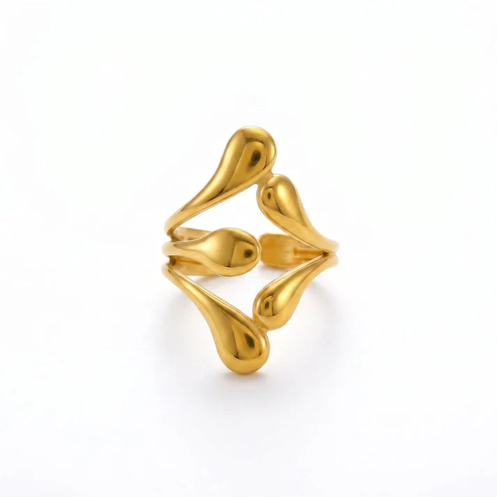 Stainless Steel Ethereal Drop Adjustable Ring