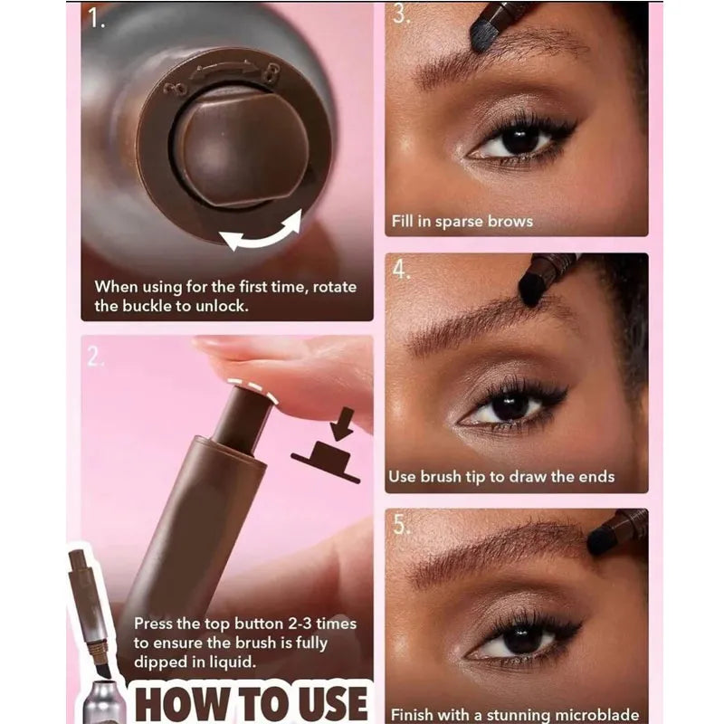 Huda moji Brow fection Angled Brush and Dip Liquid Eyebrow Gel Pen