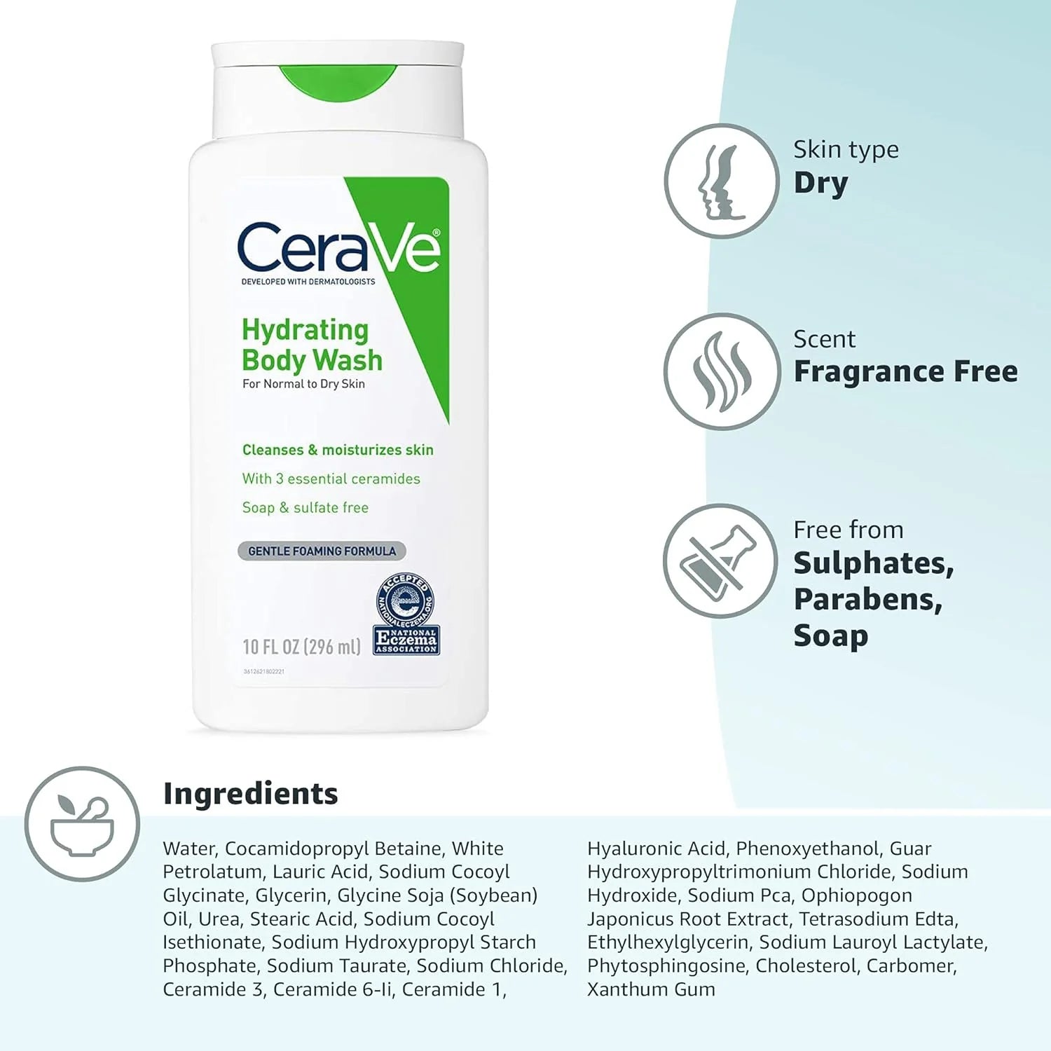 CeraVe Hydrating Body Wash 296ml