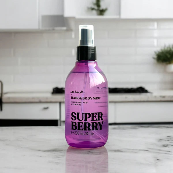 🍓 Pink Super Berry Hair & Body Mist – 236ml