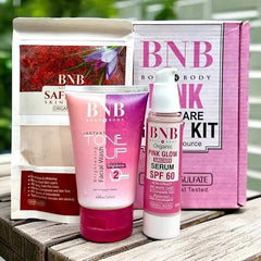 BNB Pink Glow Kit ( Toneup Facewash - 120ml + Saffron Mask - 120gm + Pink Glow Sunscreen Spf 60 - 50gm)