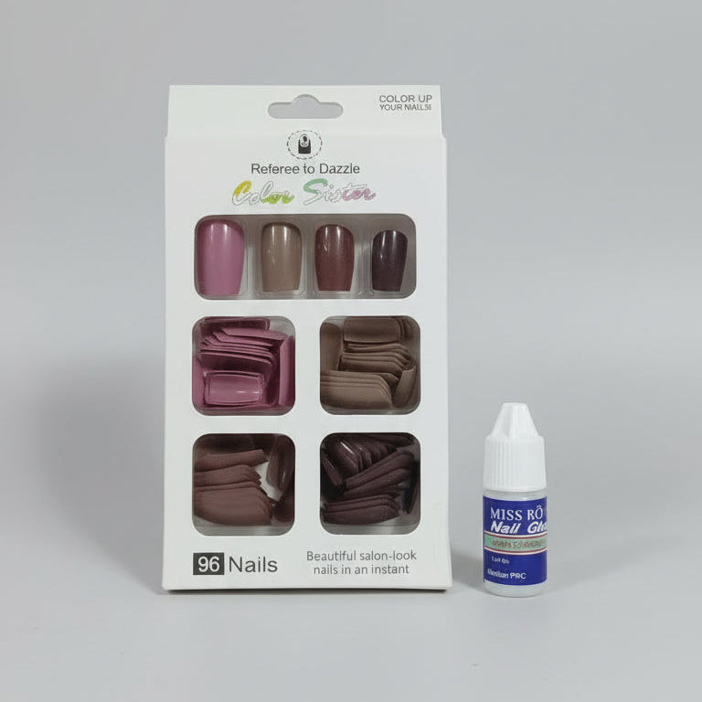 96-Pcs Artificial Nails and Nail Glue Combo