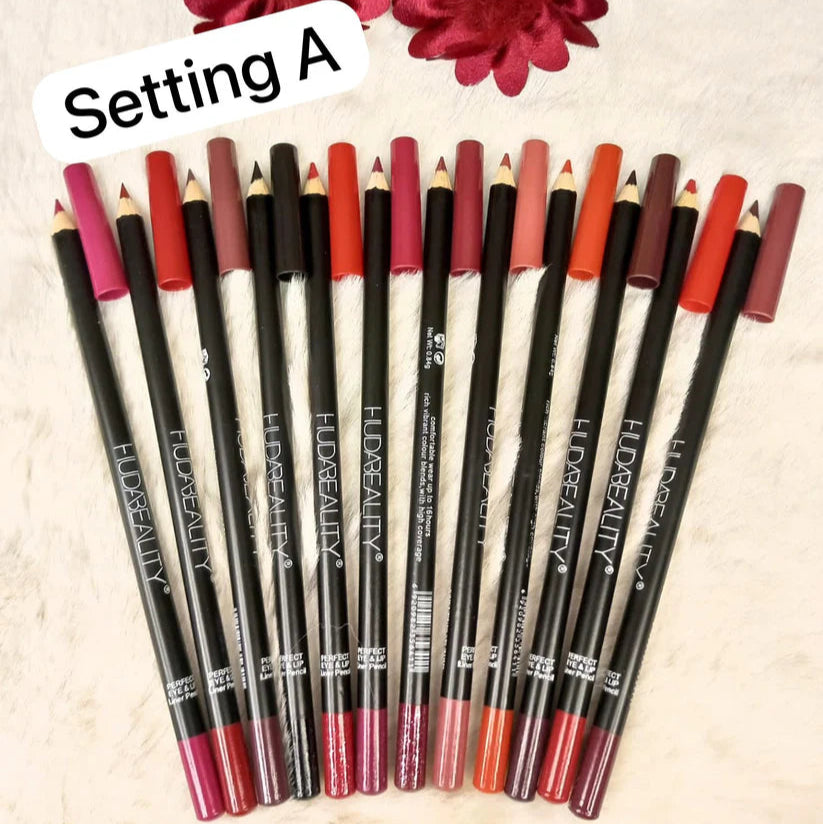 Huda Beauty Lip Liner Pack – 12 Shades