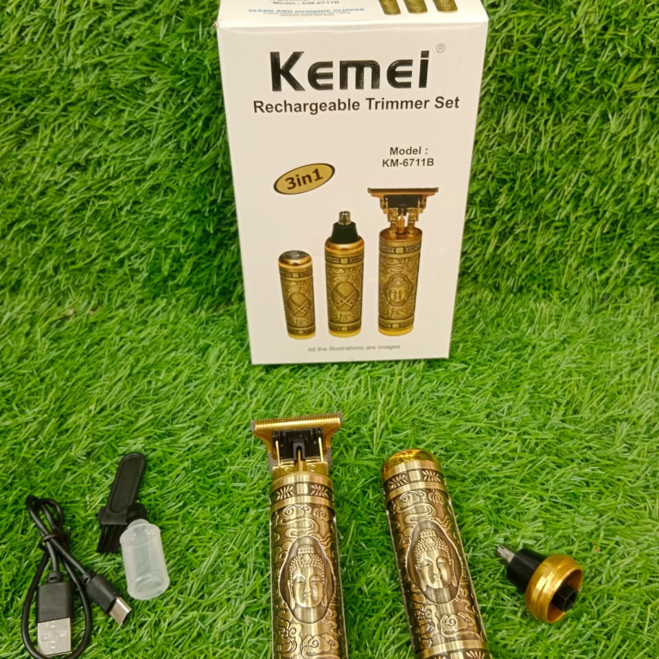 Kemei 3in1 Shaving Machine Rechargeable Trimmer Set