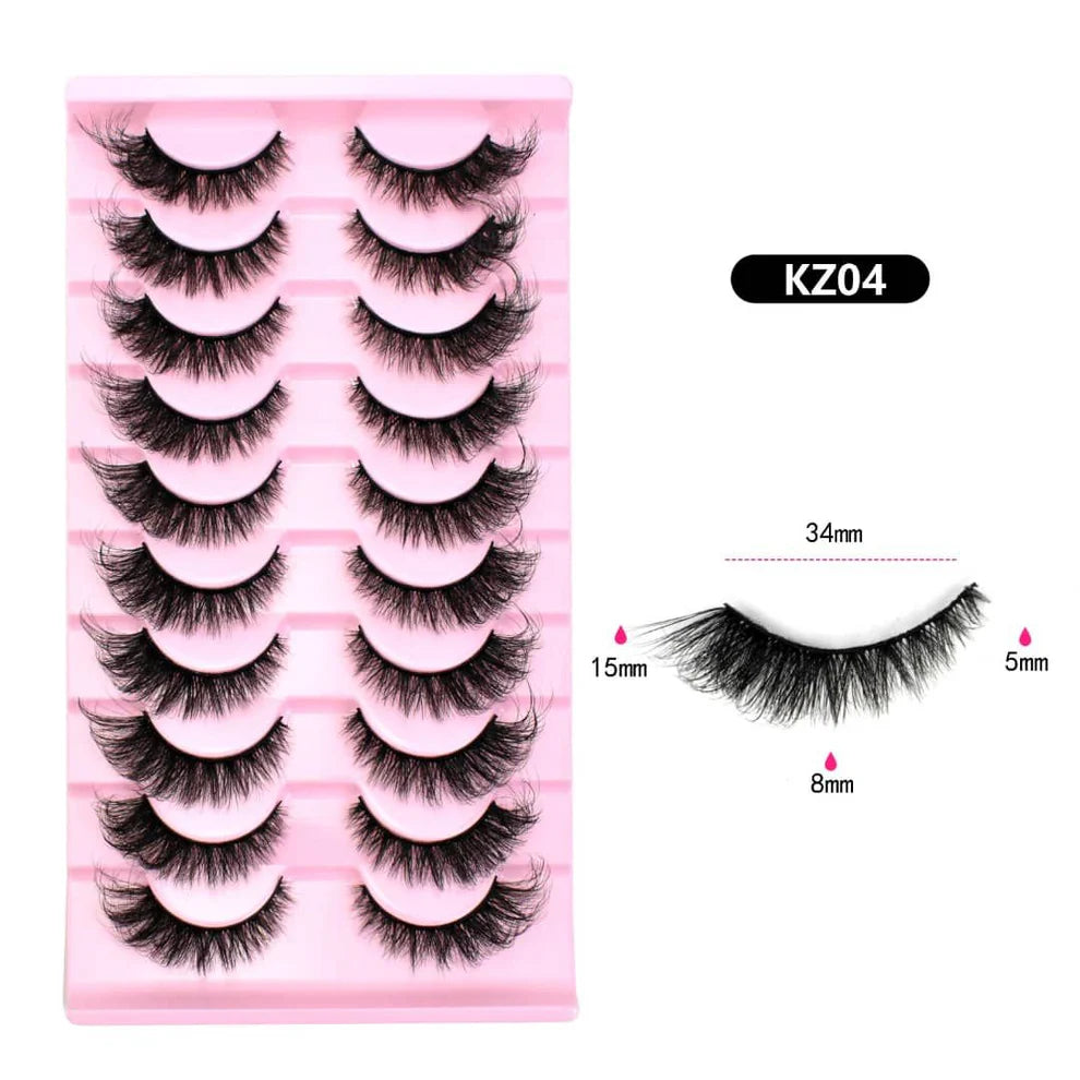 10 Pairs Mink Eyelashes KZ04