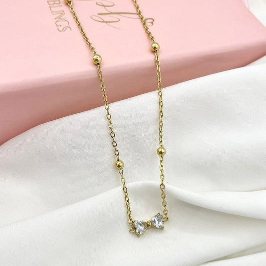 bow zircon Necklace