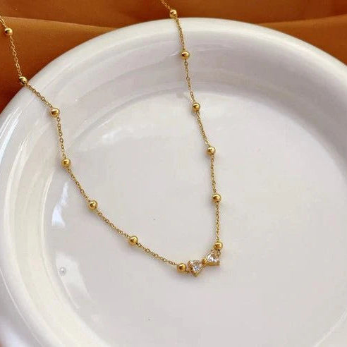 bow zircon Necklace