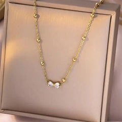 bow zircon Necklace