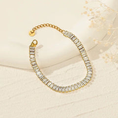 Stainless Steel Golden Tennis Bracelet - Each