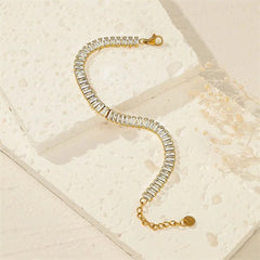 Stainless Steel Golden Tennis Bracelet - Each