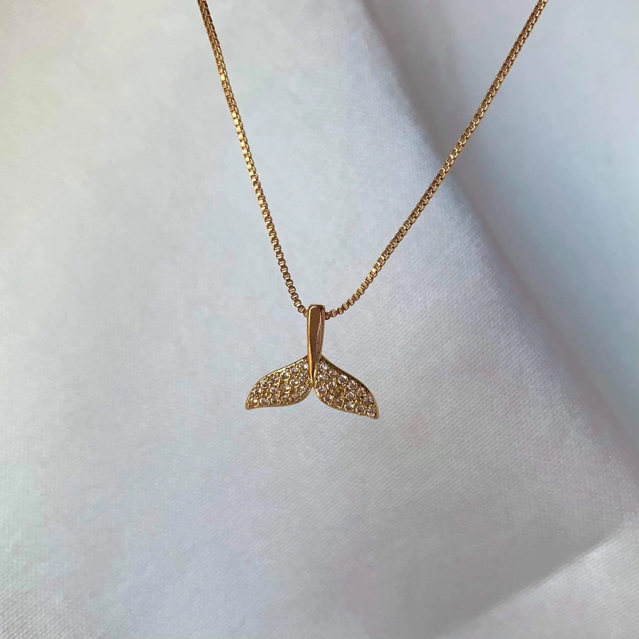 Gold-Tone Mermaid Tail Pendant Necklace