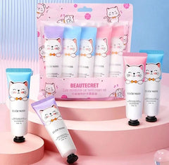 Loufmiss 5Pcs Cute Cat Hand Cream Set