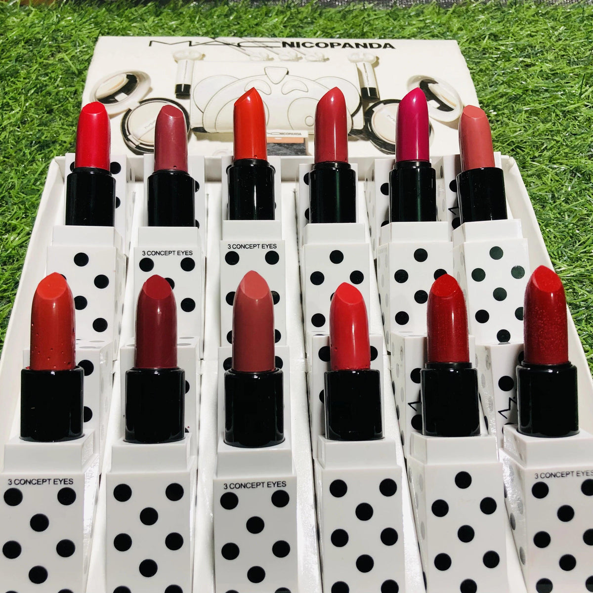 MAC 12 colour Nico Panda lipstick box