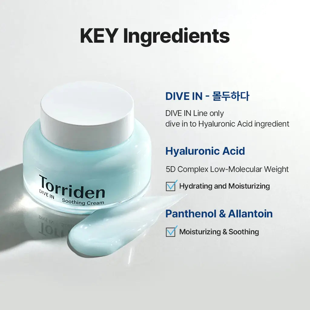 Torriden - DIVE-IN Low Molecular Hyaluronic Acid Soothing Cream - 100ml