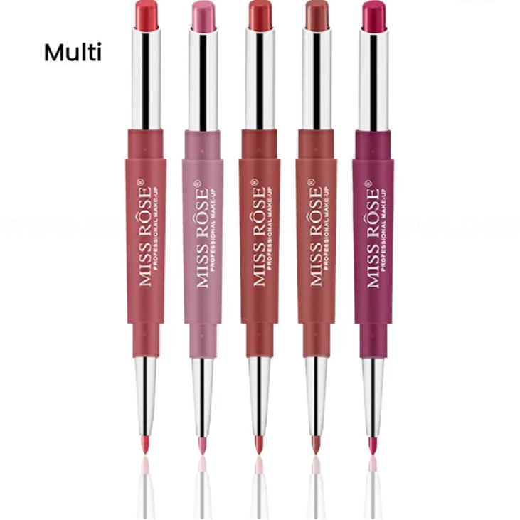 Miss Rose High Pigment 2 In 1 Lip Liner Lipstick - Multi Shades