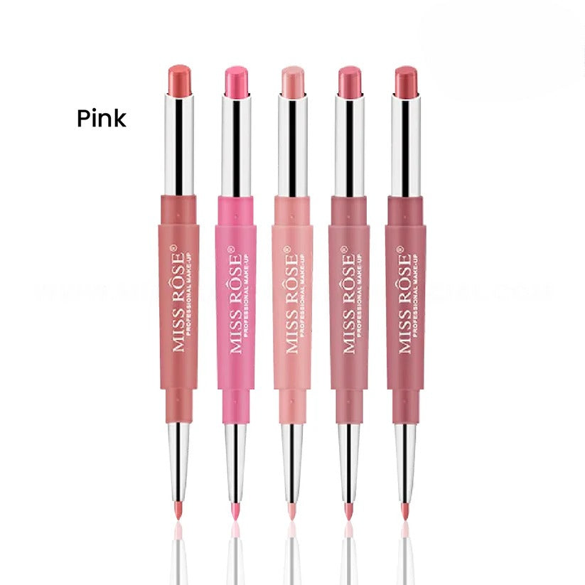 Miss Rose High Pigment 2 In 1 Lip Liner Lipstick - Pink Shades