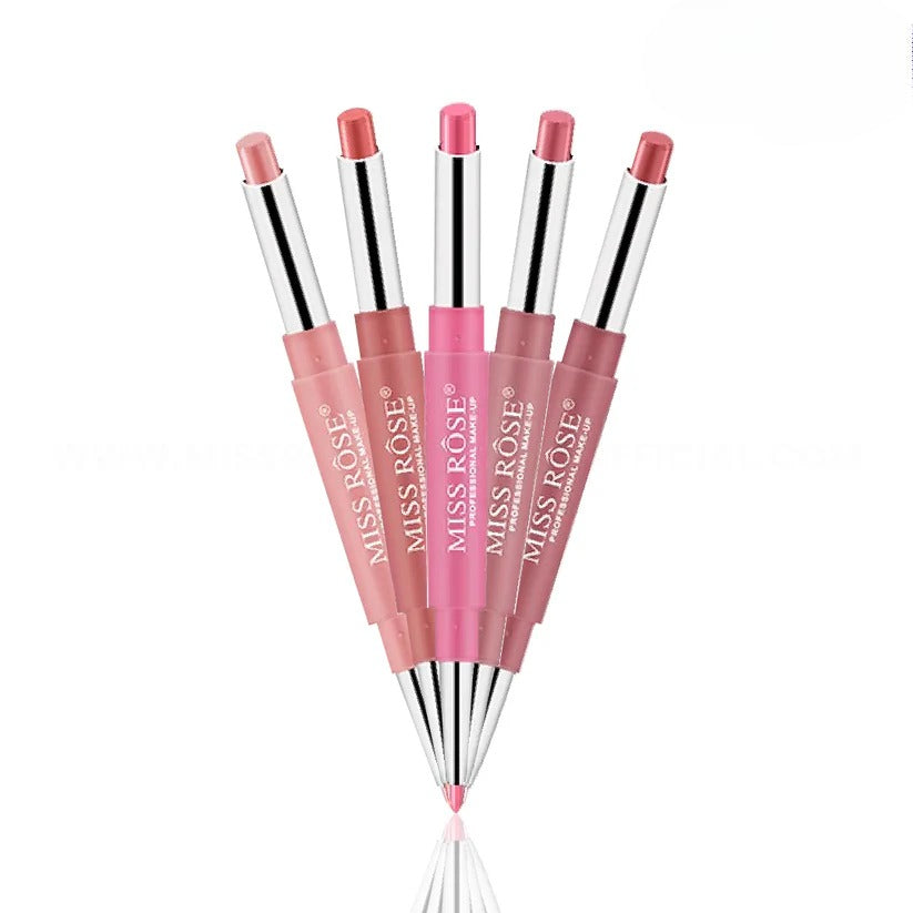 Miss Rose High Pigment 2 In 1 Lip Liner Lipstick - Pink Shades