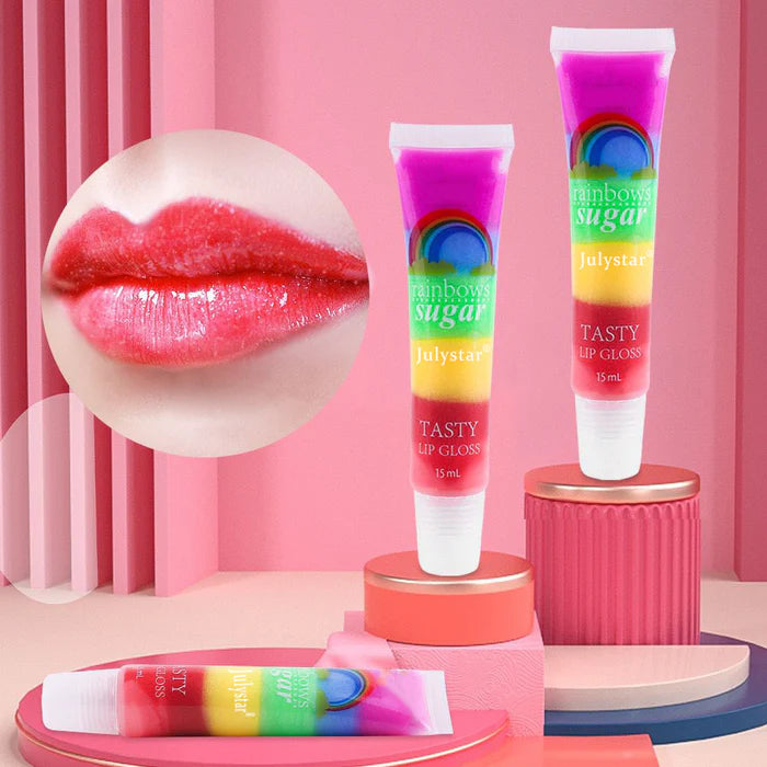 JULYSTAR 1Pcs Rainbow Sugar Tasty Lip Gloss