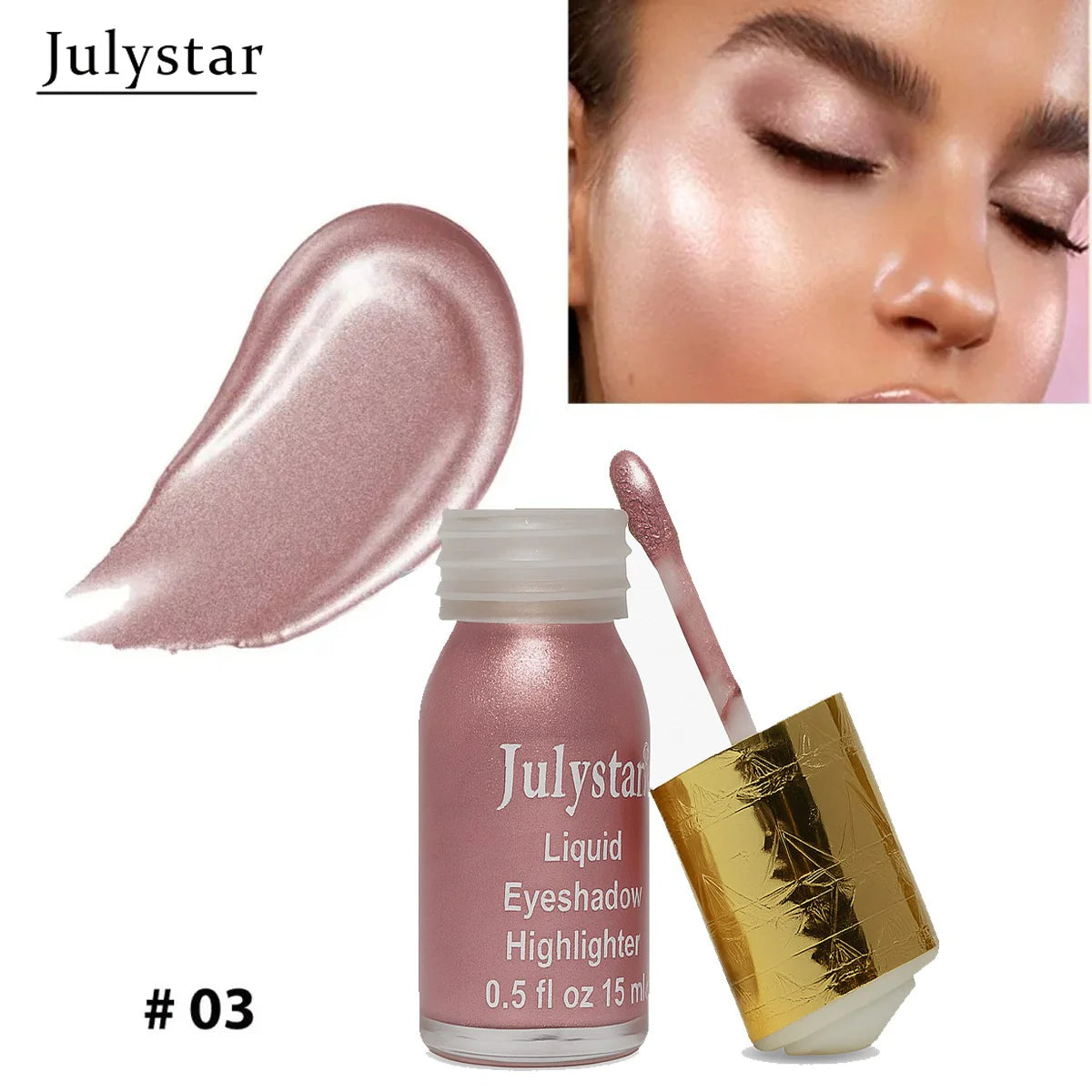 JulyStar Silky Glow Liquid Eyeshadow Highlighter - 15ml