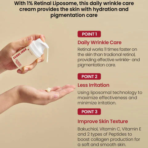 K-SECRET SEOUL 1988 Cream : Retinal Liposome 1% + Fermented Rice -  50ml