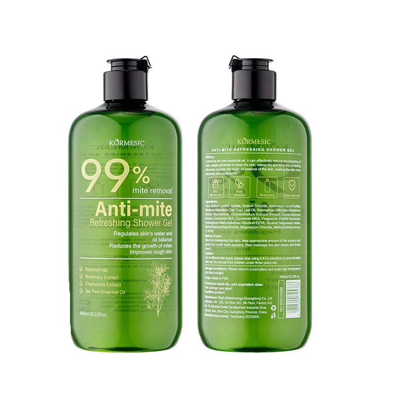 KORMESIC 99% Anti-mite Removal tea tree essential oil Refreshing Shower Gel - 450ml