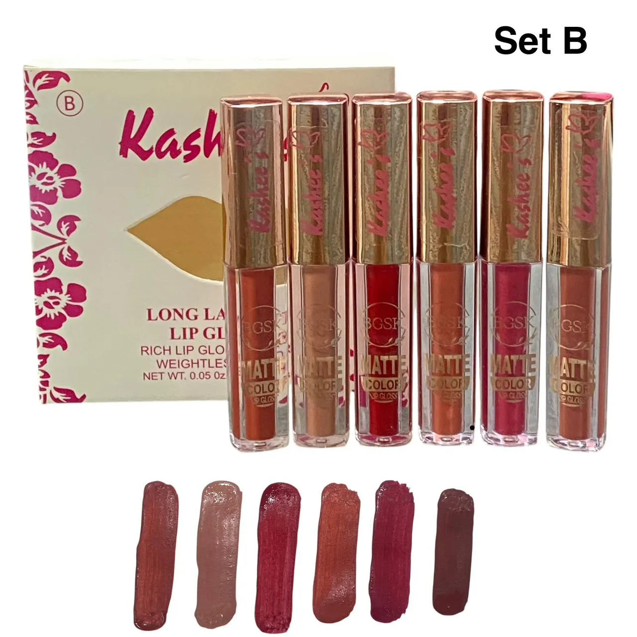 Kasheee's 6 Pcs Matte Lipgloss Set