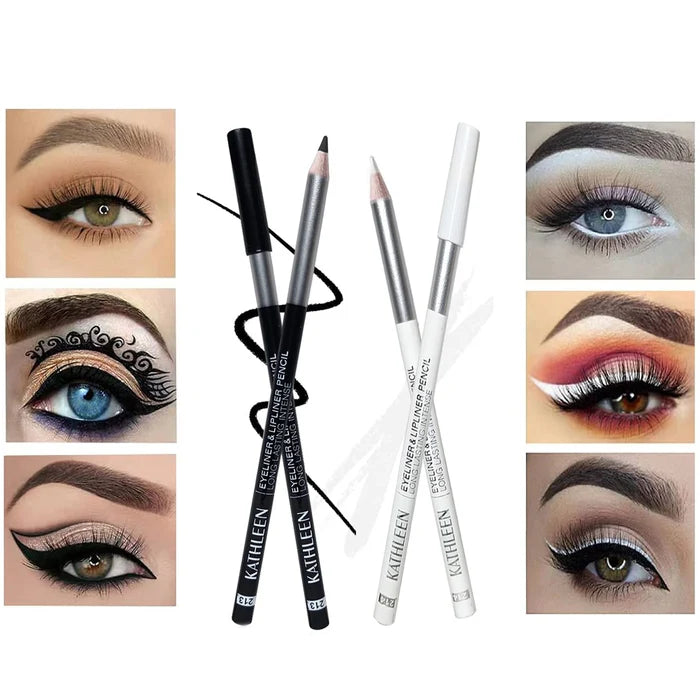 Kathleen 12 Pcs Black And White Eye liner Pencil