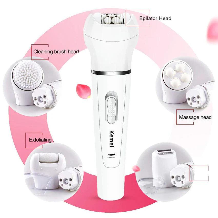 Kemei 5 in 1 Epilator Hair Removal For Women Cordless