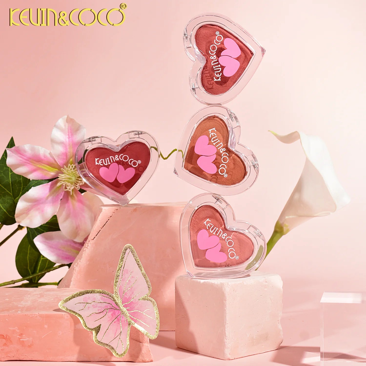 Kevin & coco 4-COLOR Heart Shape Box Airy Mousse Blush