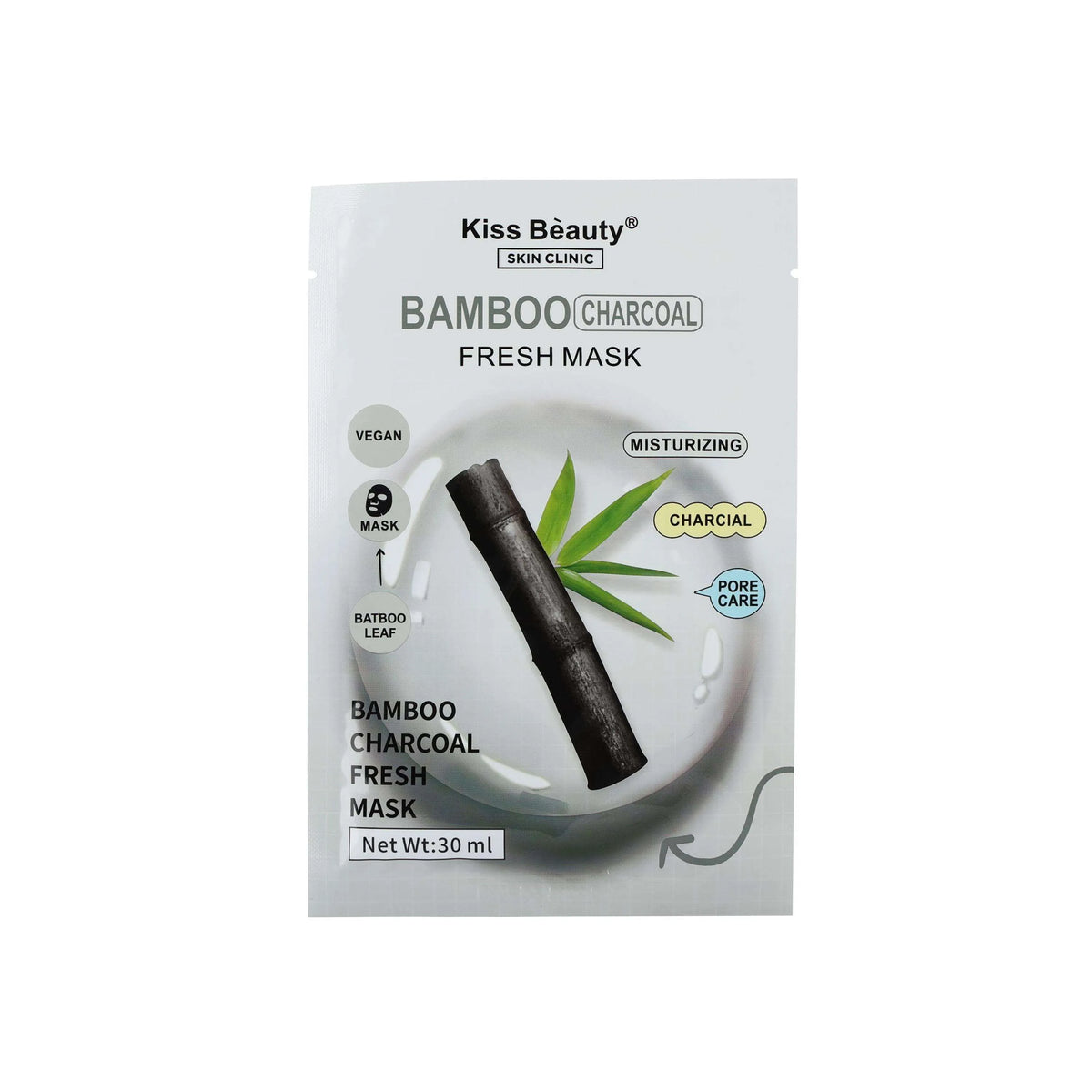 Kiss Beauty Vegan charcoal  Face Sheet Mask