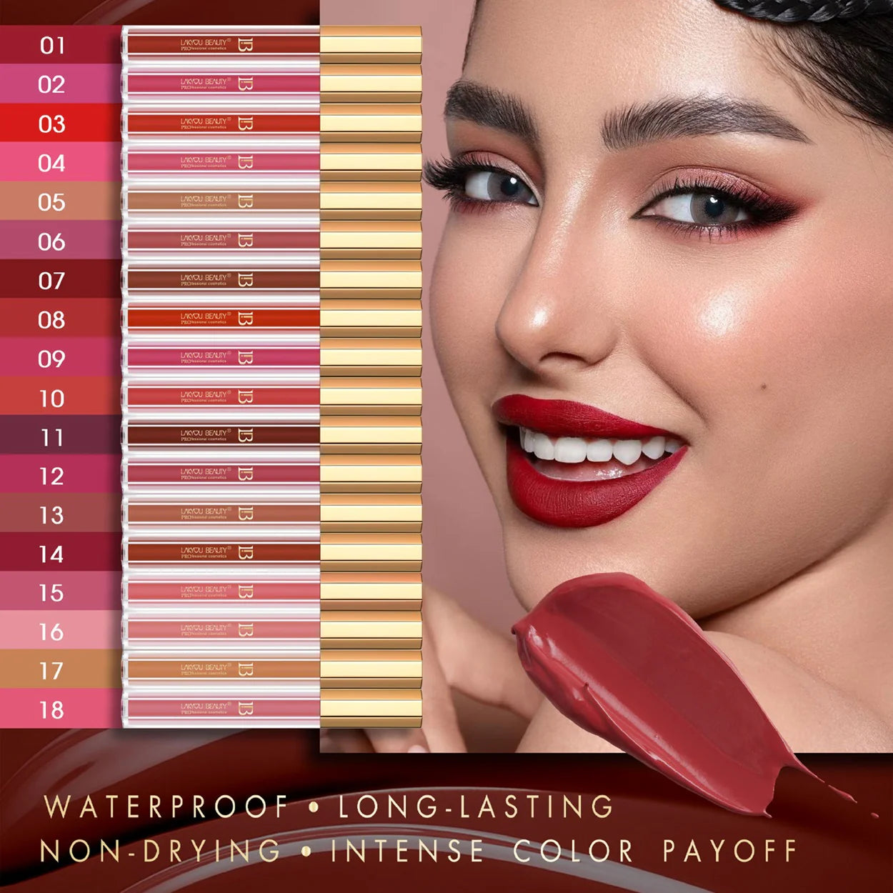 Lakyou Beauty Matte Allure Liquid Lipstick Pack of 6
