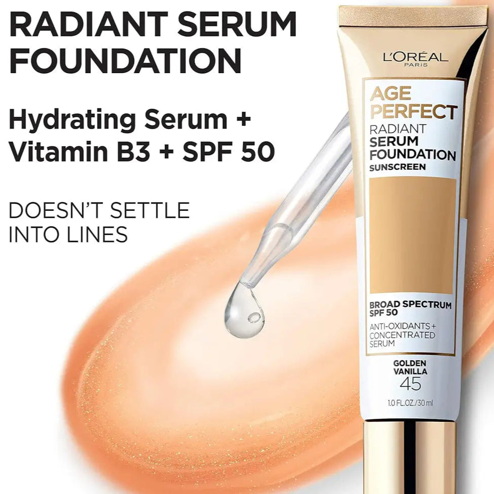 L'Oreal Paris Age Perfect Radiant Serum Foundation with SPF 50 - 30ml