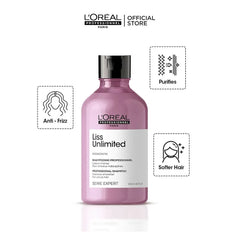 L'Oreal Professionnel Serie Expert Liss Unlimited Pro-Keratin Professional Shampoo, For Frizzy & Unruly Hair, 300ml