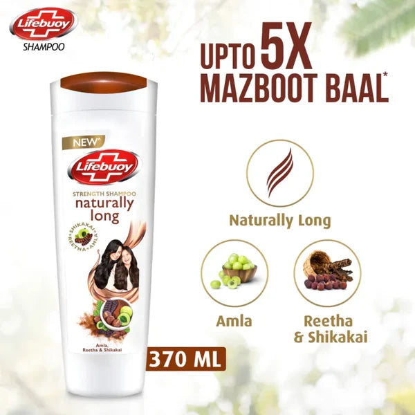 Lifebuoy Naturally Long Amla Reetha & Shikakai Strength Shampoo, 370ml