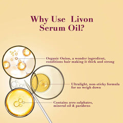 Livon Organic Onion Repairing Serum Oil For Stronger and Thicker Hair - 100ml