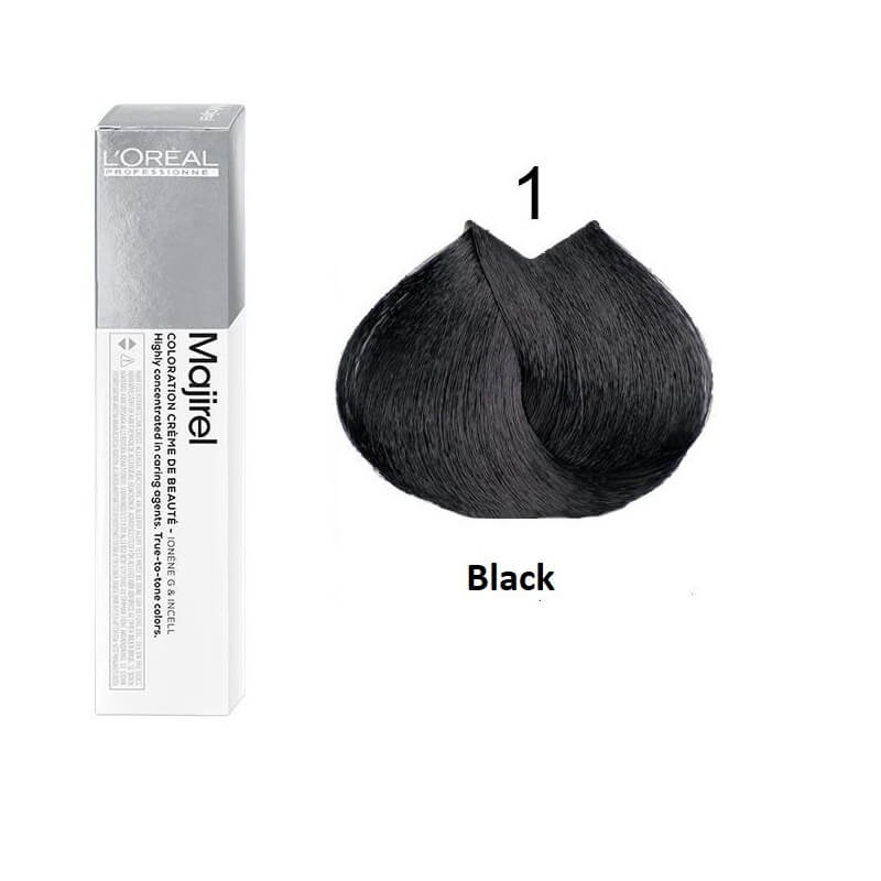 L'Oréal Professionnel Majirel 1/1N (Black) Permanent Hair Color – 50ml