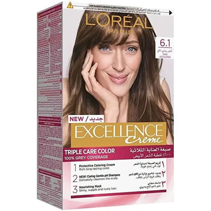 Loreal Paris 6.1 Dark Ash Blond Excellence Creme