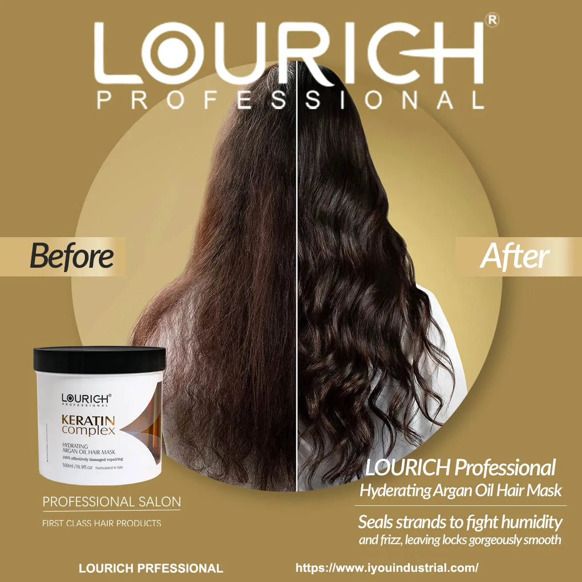 Lourich Professional Hydrating Argan Oil Hair Mask 500ml